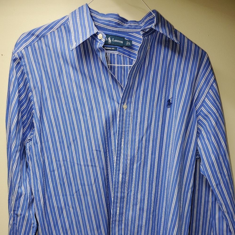 Ralph Lauren Large Size Mens Dress Shirt Blue